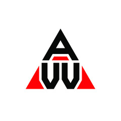 AVV triangle letter logo design with triangle shape. AVV triangle logo design monogram. AVV triangle vector logo template with red color. AVV triangular logo Simple, Elegant, and Luxurious Logo. AVV 