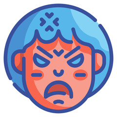 angry line icon