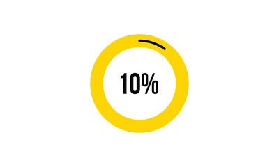 Circle Percentage Diagrams Showing 10% Ready-to-use for web Design, user interface (UI) or Infographic - Indicator with Black