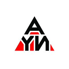 AYN triangle letter logo design with triangle shape. AYN triangle logo design monogram. AYN triangle vector logo template with red color. AYN triangular logo Simple, Elegant, and Luxurious Logo. AYN 