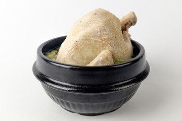 Samgyetang on a white background