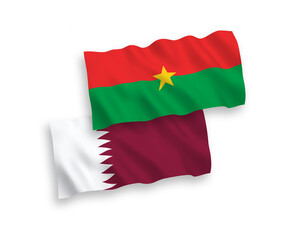 Flags of Burkina Faso and Qatar on a white background