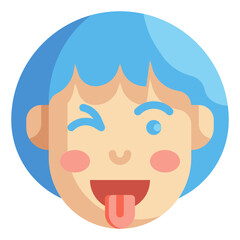 tongue out flat icon