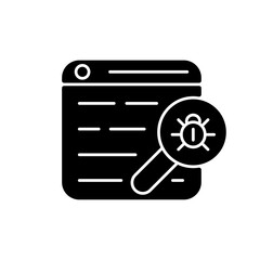 Web bug black glyph icon. Web beacon. Gathering, tracking webpage information. Statistics collection. Monitoring user behavior. Silhouette symbol on white space. Vector isolated illustration