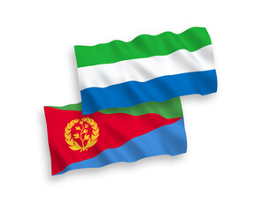 Flags of Eritrea and Sierra Leone on a white background