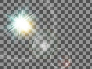 Glow light effect vector. Sparkle with glow light effect. Highlights. Flash light effect. Realistic sunlight vector.	