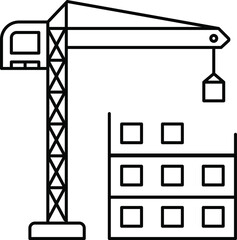 Construction line Icon. Building construction sign vector illustration transparent background