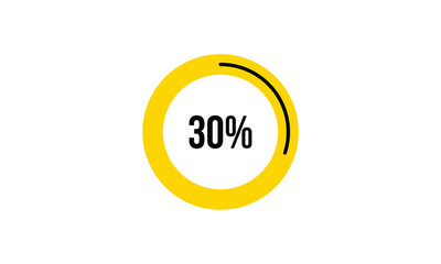 Circle Percentage Diagrams Showing 30% Ready-to-use for web Design, user interface (UI) or Infographic - Indicator with Black