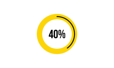 Circle Percentage Diagrams Showing 40% Ready-to-use for web Design, user interface (UI) or Infographic - Indicator with Black