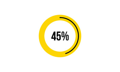 Circle Percentage Diagrams Showing 45% Ready-to-use for web Design, user interface (UI) or Infographic - Indicator with Black