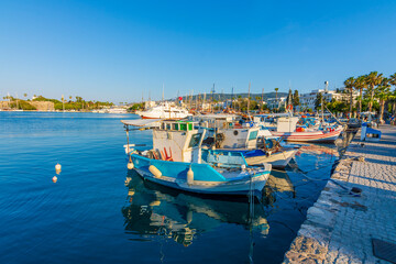 Kos Town Harbour  view in Kos Island. Kos Island is populer tourist destination in Greece. 