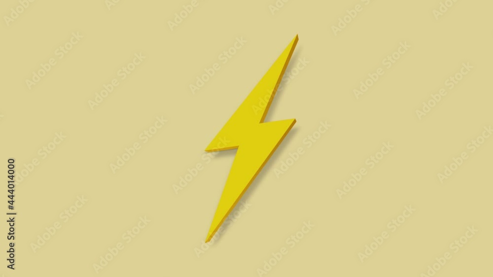 Poster lightning bolt 3d icon isolated on yellow background. flash sign. charge flash icon. thunder bolt. l