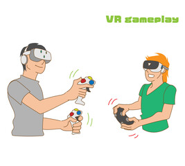 VRゲームを楽しむ若者たち