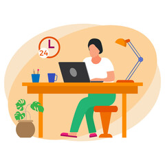 Male employee working from home