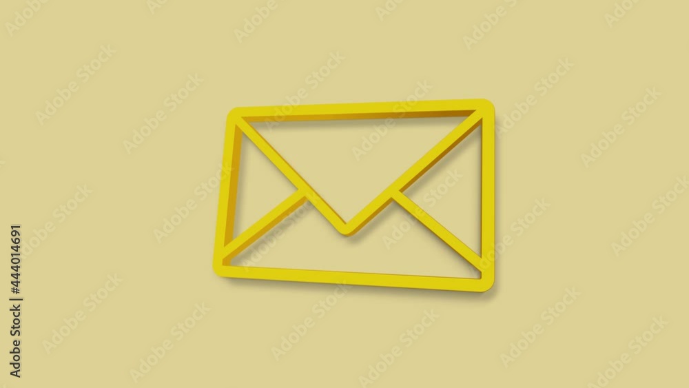 Aufkleber envelope 3d icon isolated on yellow background. received message concept. new, email incoming messag