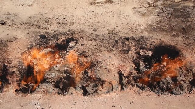 Yanar Dag, burning mountain, continuous natural gas fire