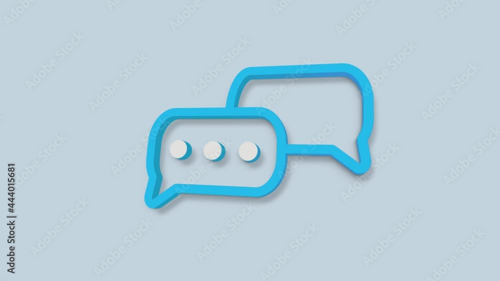 Poster speech bubble chat 3d icon isolated on blue background. message icon. communication or comment chat 