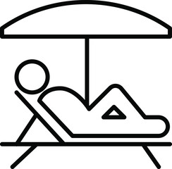 Beach Loungers icon transparent background vector illustration