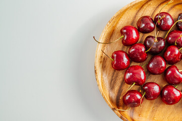 fresh cherry fruit on white background