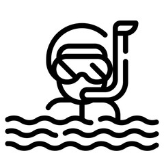 snorkel man line icon