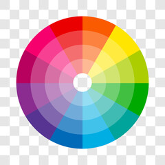 Obraz premium Color wheel isolated circle on transparent background vector illustration