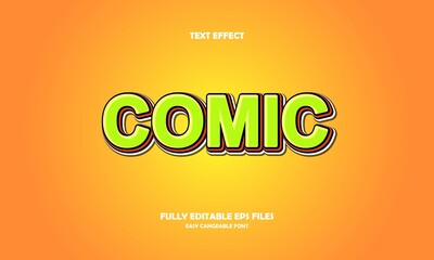 Editable text effect comic title style