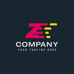 Letter Z with Delivery service logo, Fast Speed, Moving and Quick, Digital and Technology for your Corporate identity