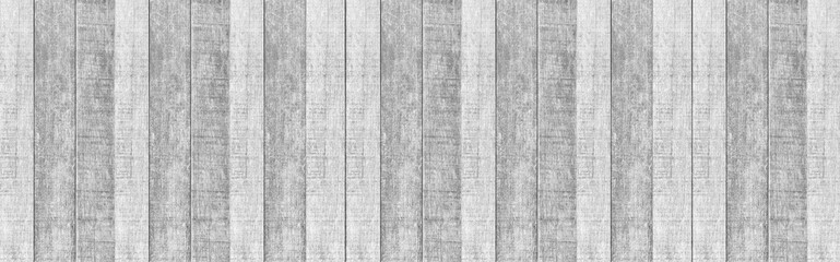 Panorama of Old white vintage wooden wall pattern and seamless background