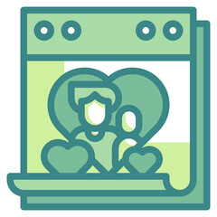 calendar blue line icon