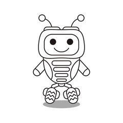 Robots outline vector icon. Thin line black robots icon, flat vector simple element illustration from editable artificial intelligence concept isolated on white background