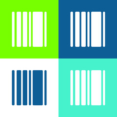 Barcode Square Variant Flat four color minimal icon set