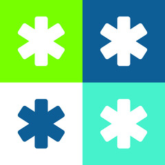 Obraz premium Asterisk Flat four color minimal icon set