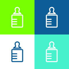 Baby Bottle Outline Flat four color minimal icon set