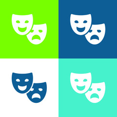 Art Decу Flat four color minimal icon set