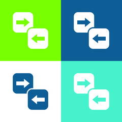 Arrow Directions Flat four color minimal icon set