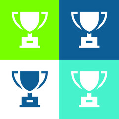 Award Flat four color minimal icon set