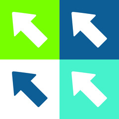 Arrow Pointing To Top Left Flat four color minimal icon set