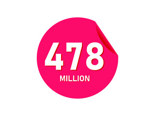 478 million texts on the white background