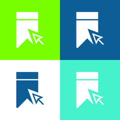 Bookmark Flat four color minimal icon set