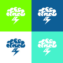 Obraz premium Brainstorm Flat four color minimal icon set