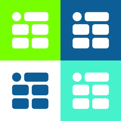 Blocks Flat four color minimal icon set