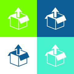 Box Get Out Flat four color minimal icon set