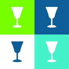 Big Goblet Flat four color minimal icon set