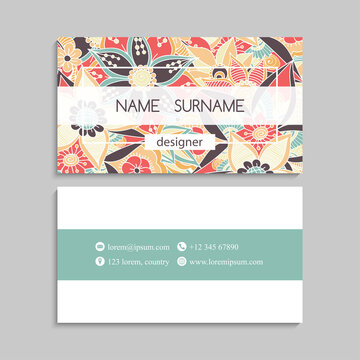 Business Card Set. Vector illustration. EPS10