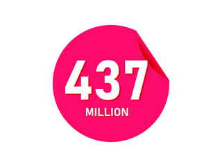 437 million texts on the white background