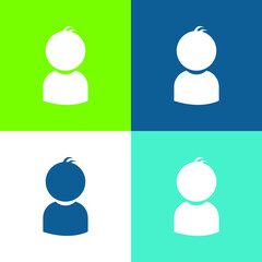 Boy Flat four color minimal icon set
