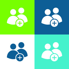Add Group Flat four color minimal icon set