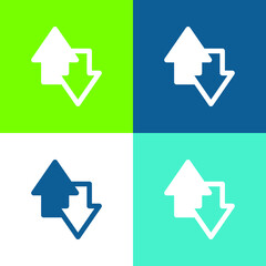 Arrows Flat four color minimal icon set