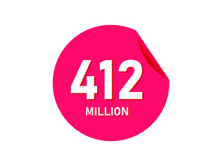412 million texts on the white background