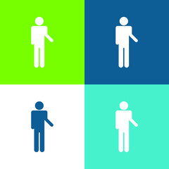 Basic Silhouette Flat four color minimal icon set